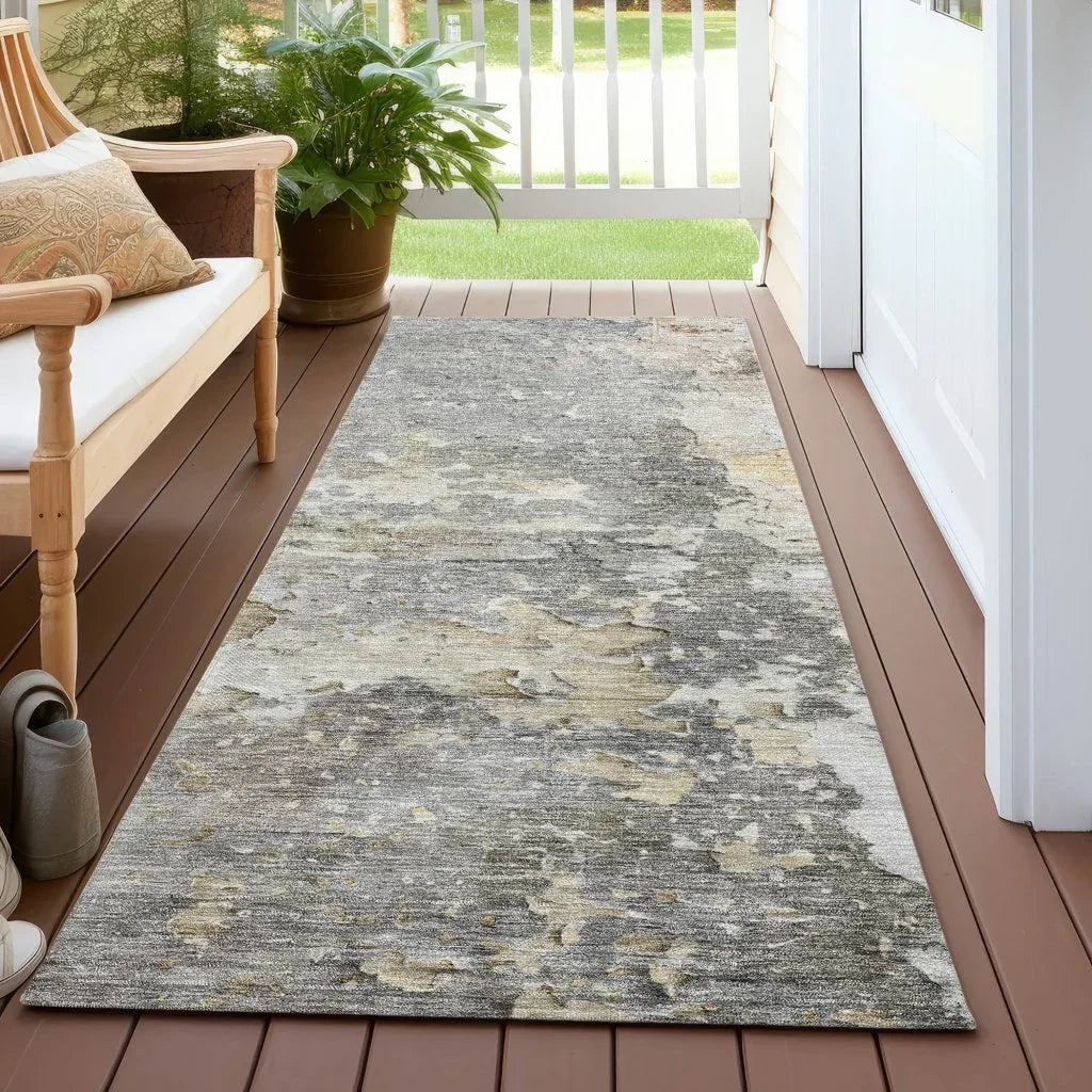 LOOMLAN Rugs Ellior Gray Washable Indoor-Outdoor Rug