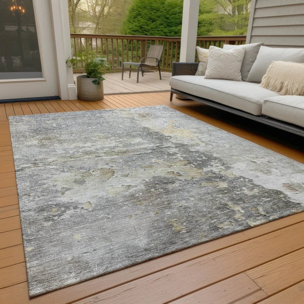 LOOMLAN Rugs Ellior Gray Washable Indoor-Outdoor Rug