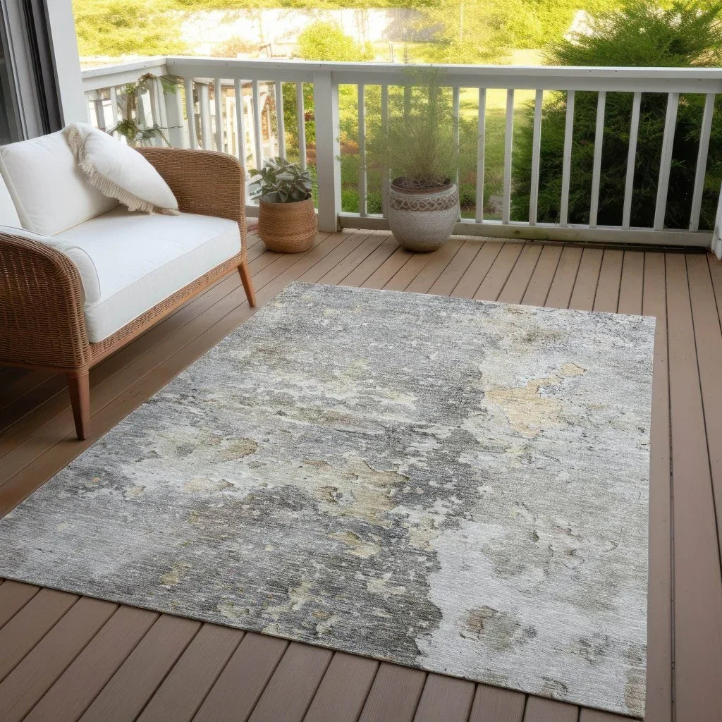 LOOMLAN Rugs Ellior Gray Washable Indoor-Outdoor Rug