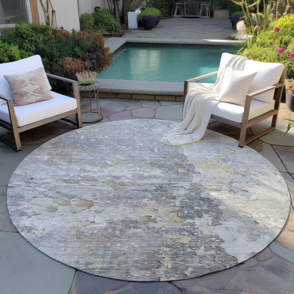 LOOMLAN Rugs Ellior Gray Washable Indoor-Outdoor Rug