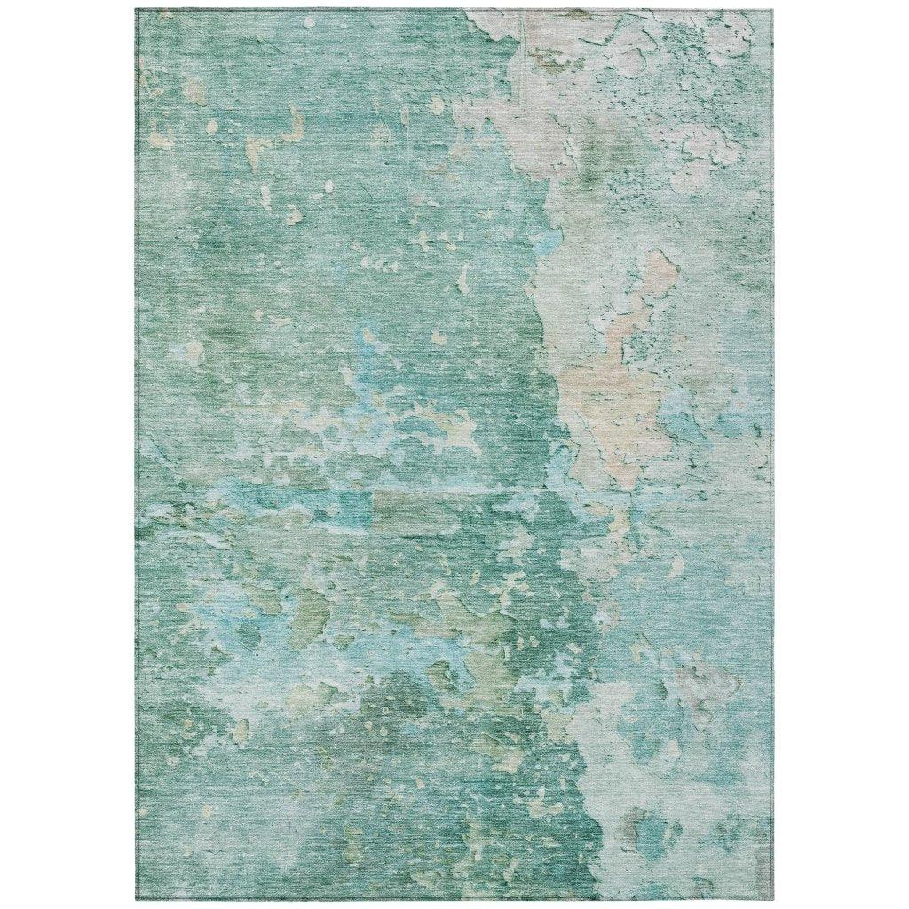 LOOMLAN Rugs Ellior Green Washable Indoor-Outdoor Rug