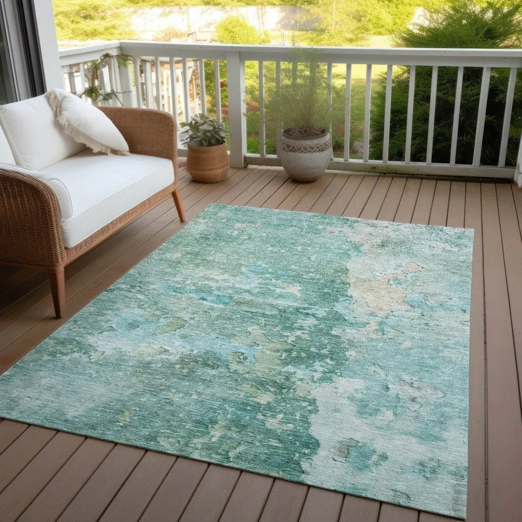 LOOMLAN Rugs Ellior Green Washable Indoor-Outdoor Rug
