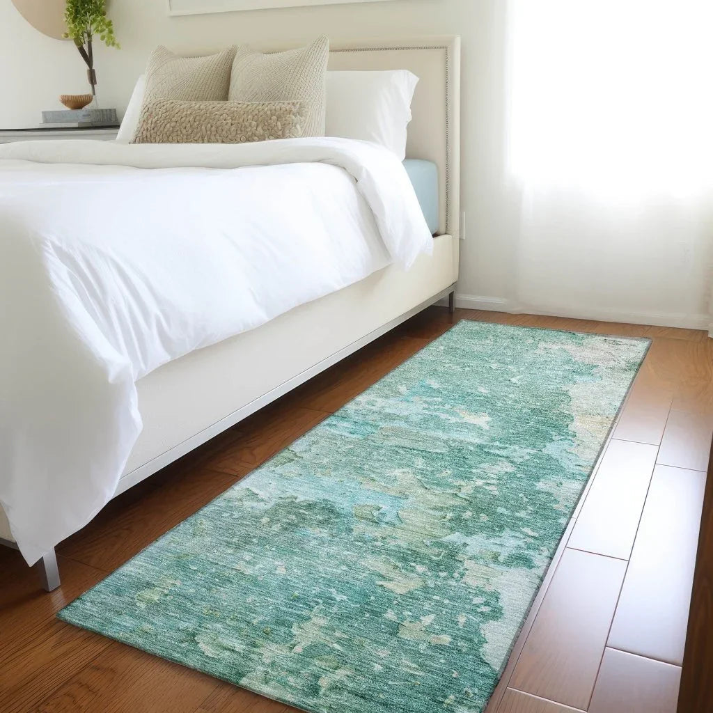LOOMLAN Rugs Ellior Green Washable Indoor-Outdoor Rug