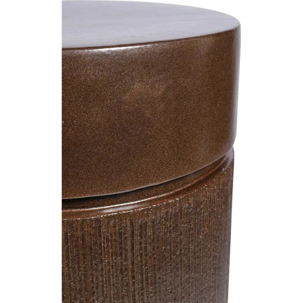 Seasonal Living Ellipse Accent Table - Pyrite Brown Outdoor End Table