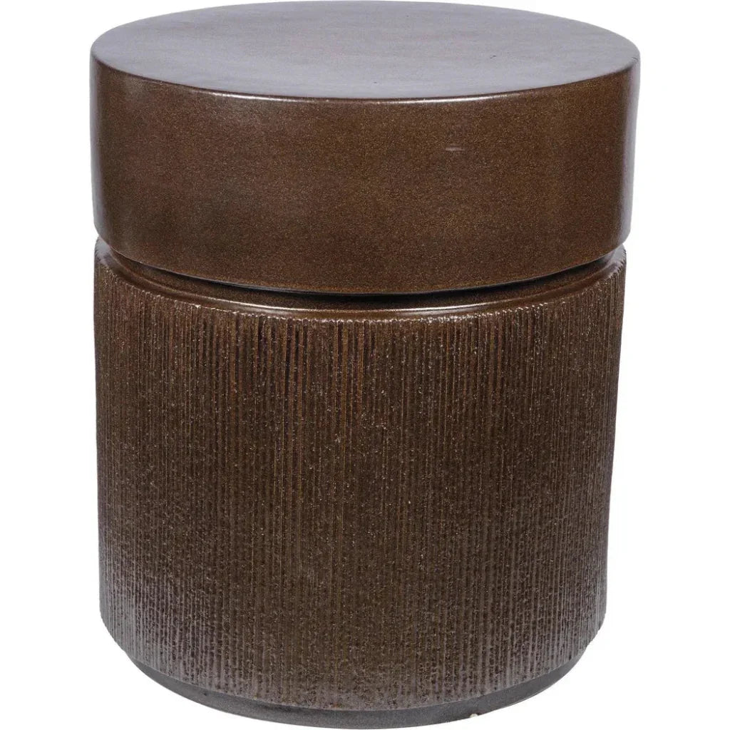 Seasonal Living Ellipse Accent Table - Pyrite Brown Outdoor End Table