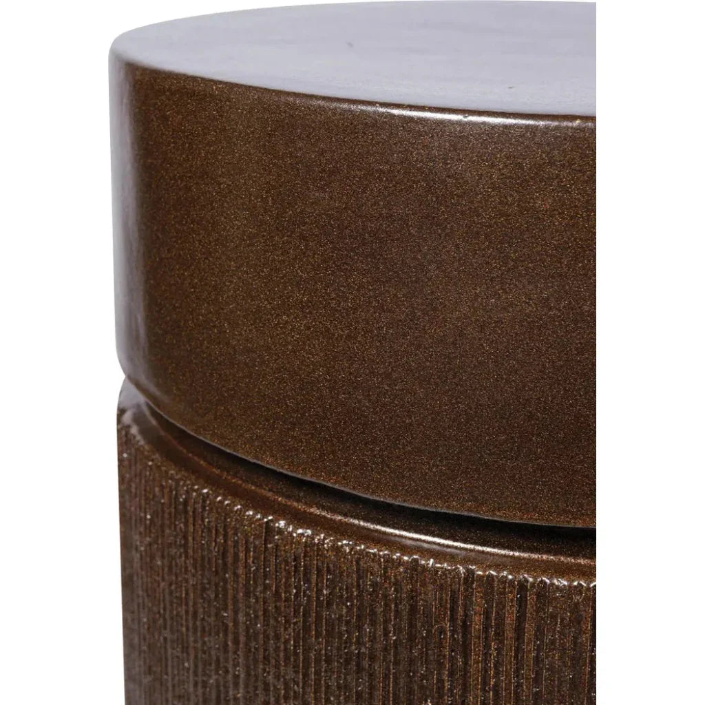 Seasonal Living Ellipse Accent Table - Pyrite Brown Outdoor End Table