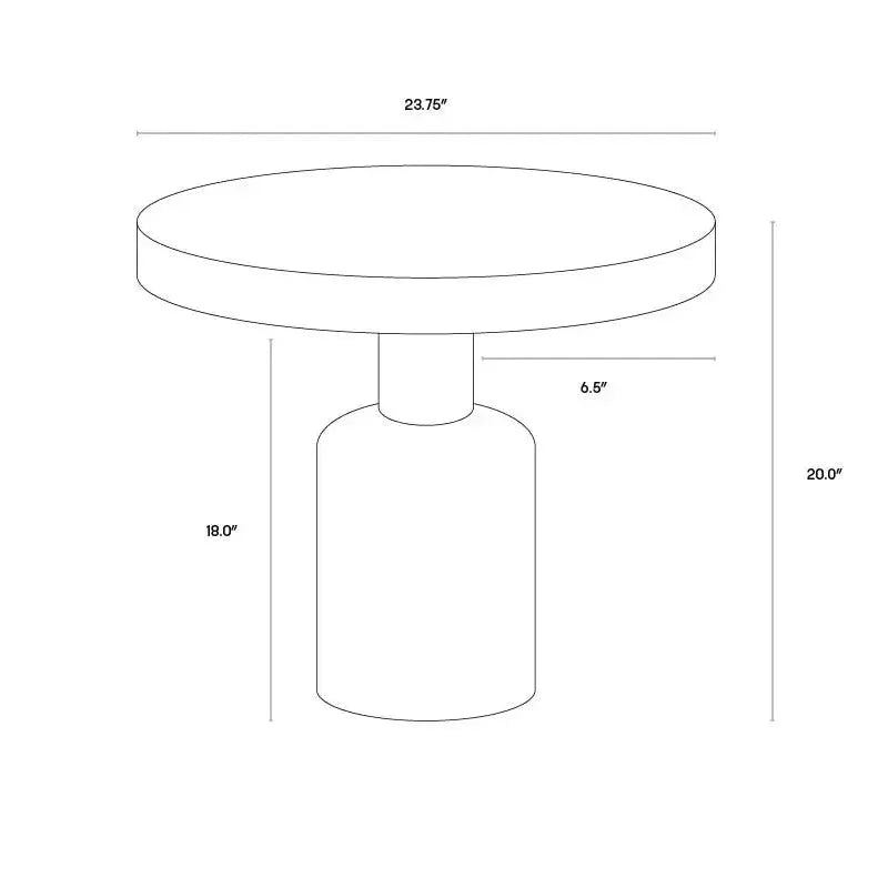 Elmira Concrete Outdoor Round Side Table - LOOMLAN - SUNPAN - Outdoor Side Tables