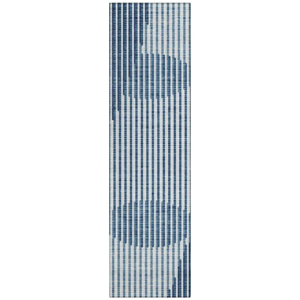 LOOMLAN Rugs Elowen Blue Washable Indoor-Outdoor Rug