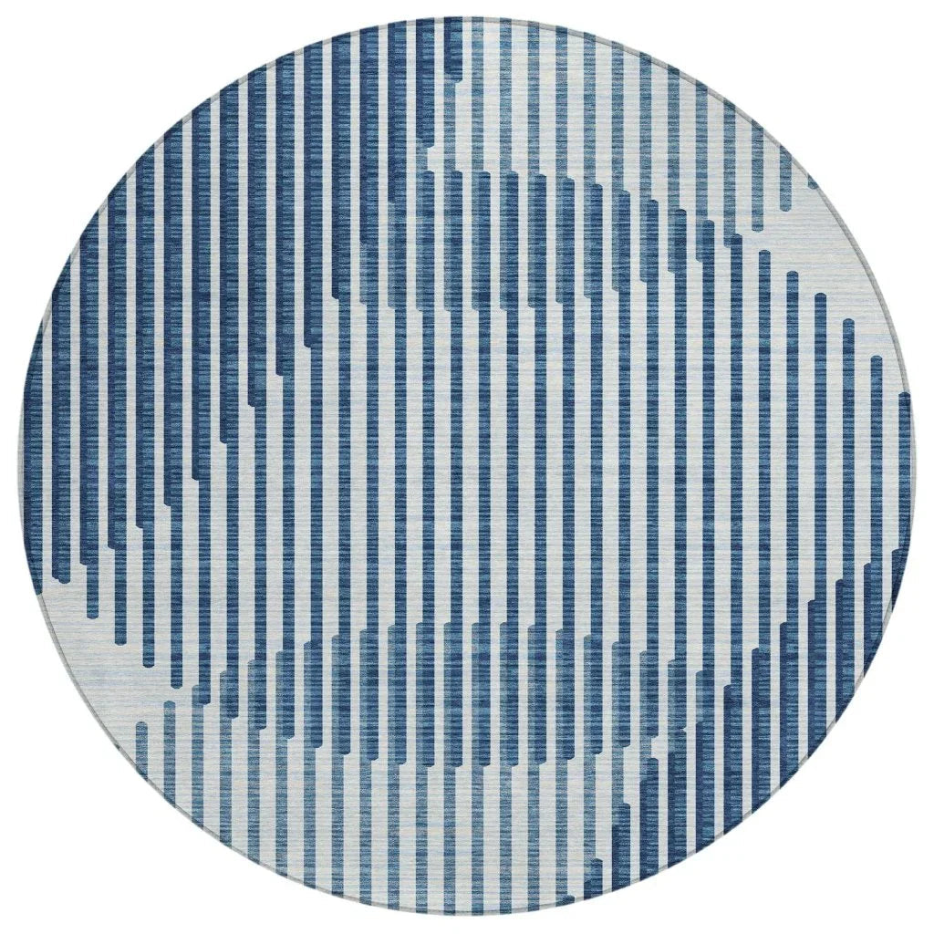 LOOMLAN Rugs Elowen Blue Washable Indoor-Outdoor Rug