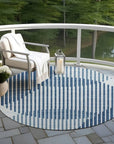 LOOMLAN Rugs Elowen Blue Washable Indoor-Outdoor Rug