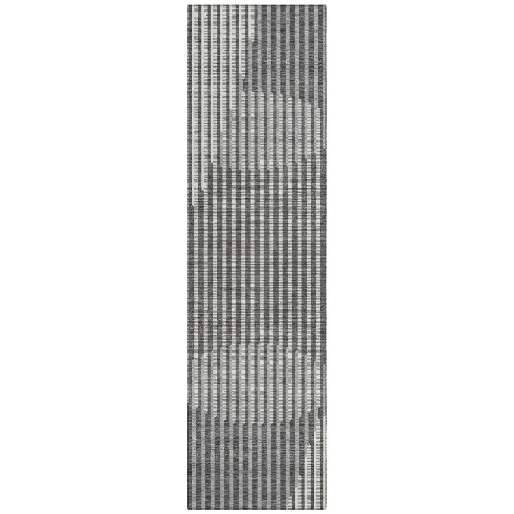 LOOMLAN Rugs Elowen Charcoal Washable Indoor-Outdoor Rug