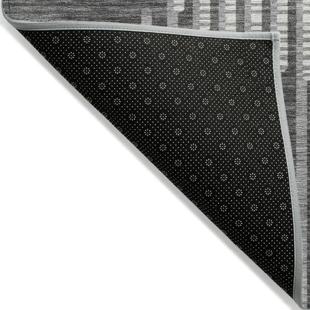 LOOMLAN Rugs Elowen Charcoal Washable Indoor-Outdoor Rug
