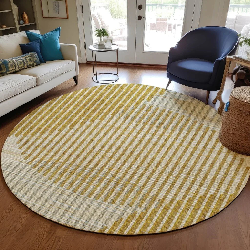 LOOMLAN Rugs Elowen Gold Washable Indoor-Outdoor Rug