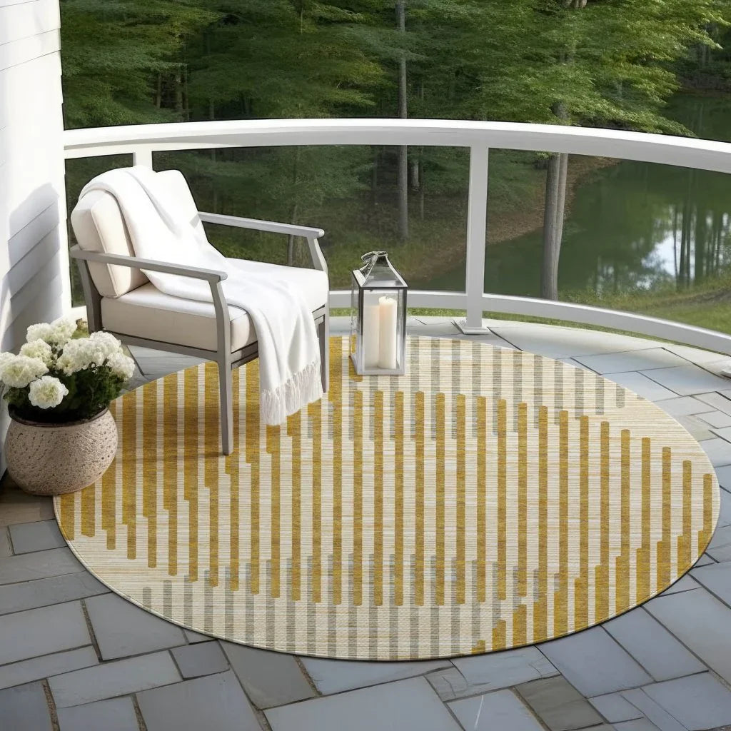 LOOMLAN Rugs Elowen Gold Washable Indoor-Outdoor Rug