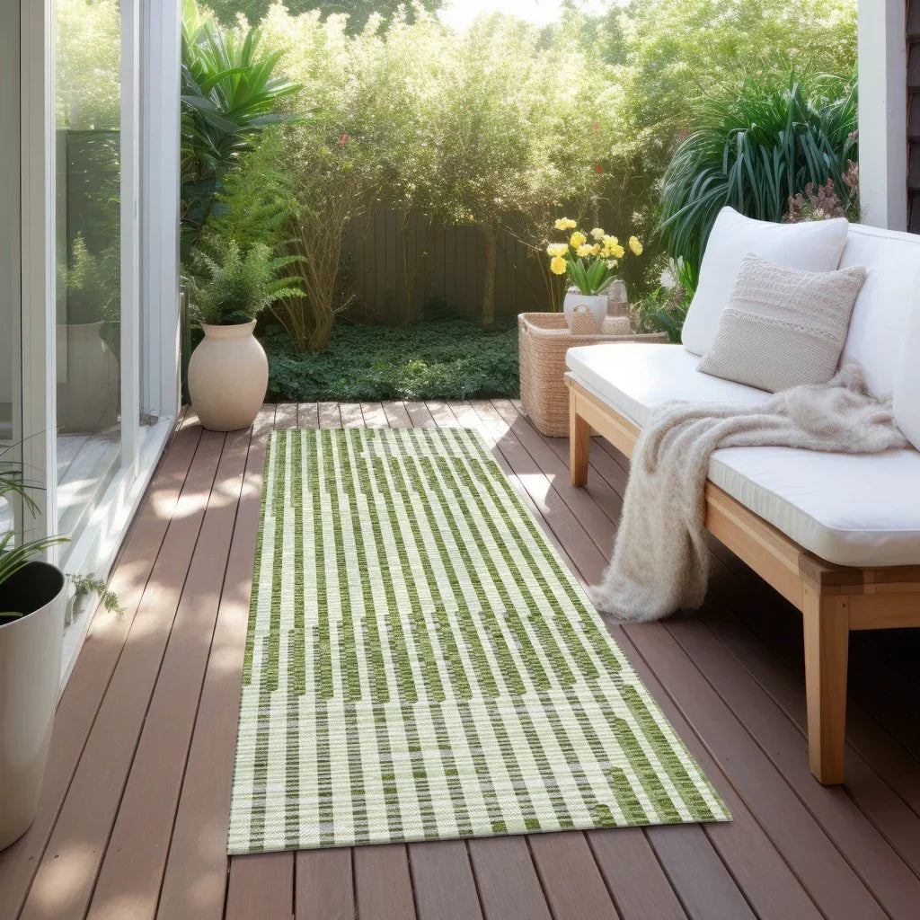 LOOMLAN Rugs Elowen Green Washable Indoor-Outdoor Rug