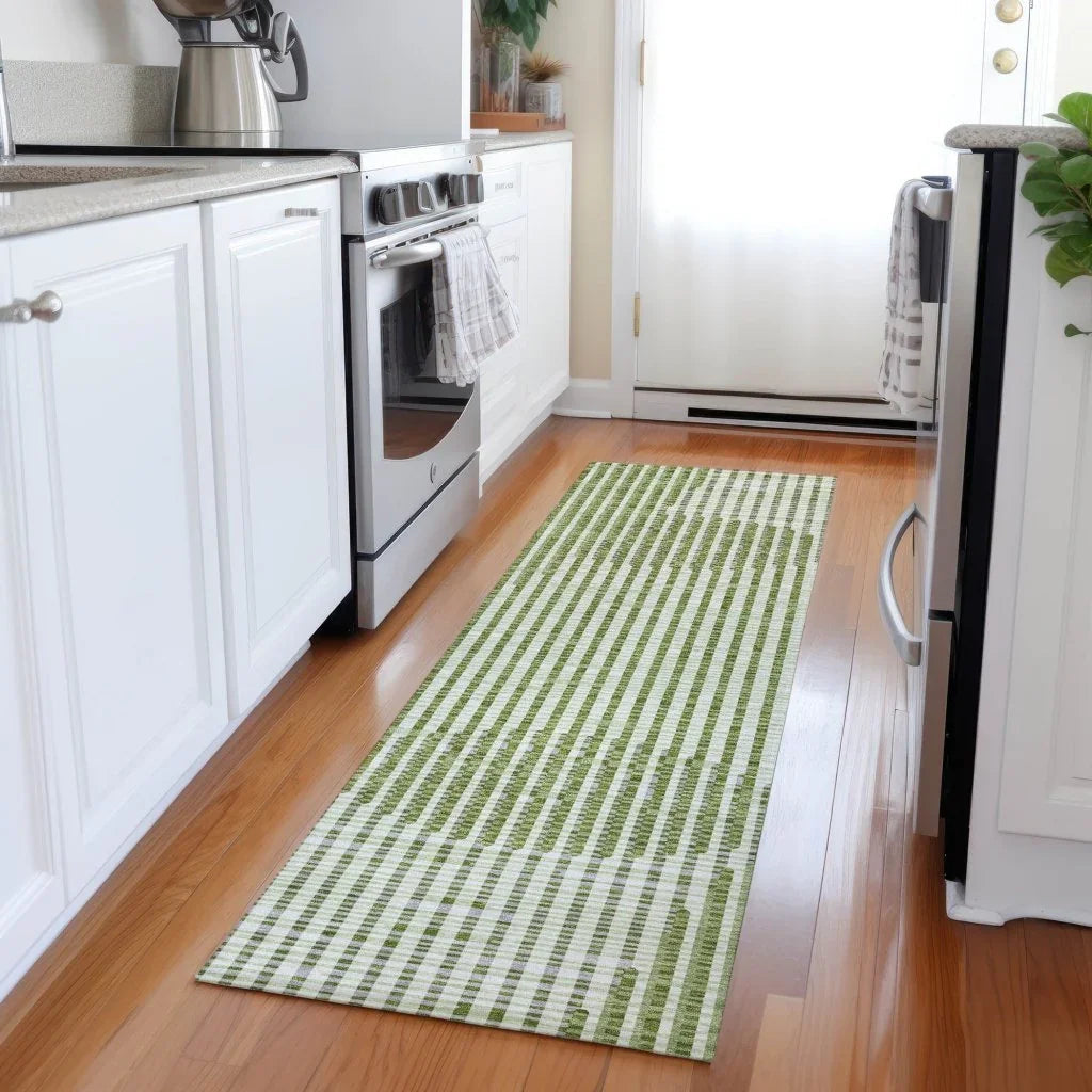 LOOMLAN Rugs Elowen Green Washable Indoor-Outdoor Rug