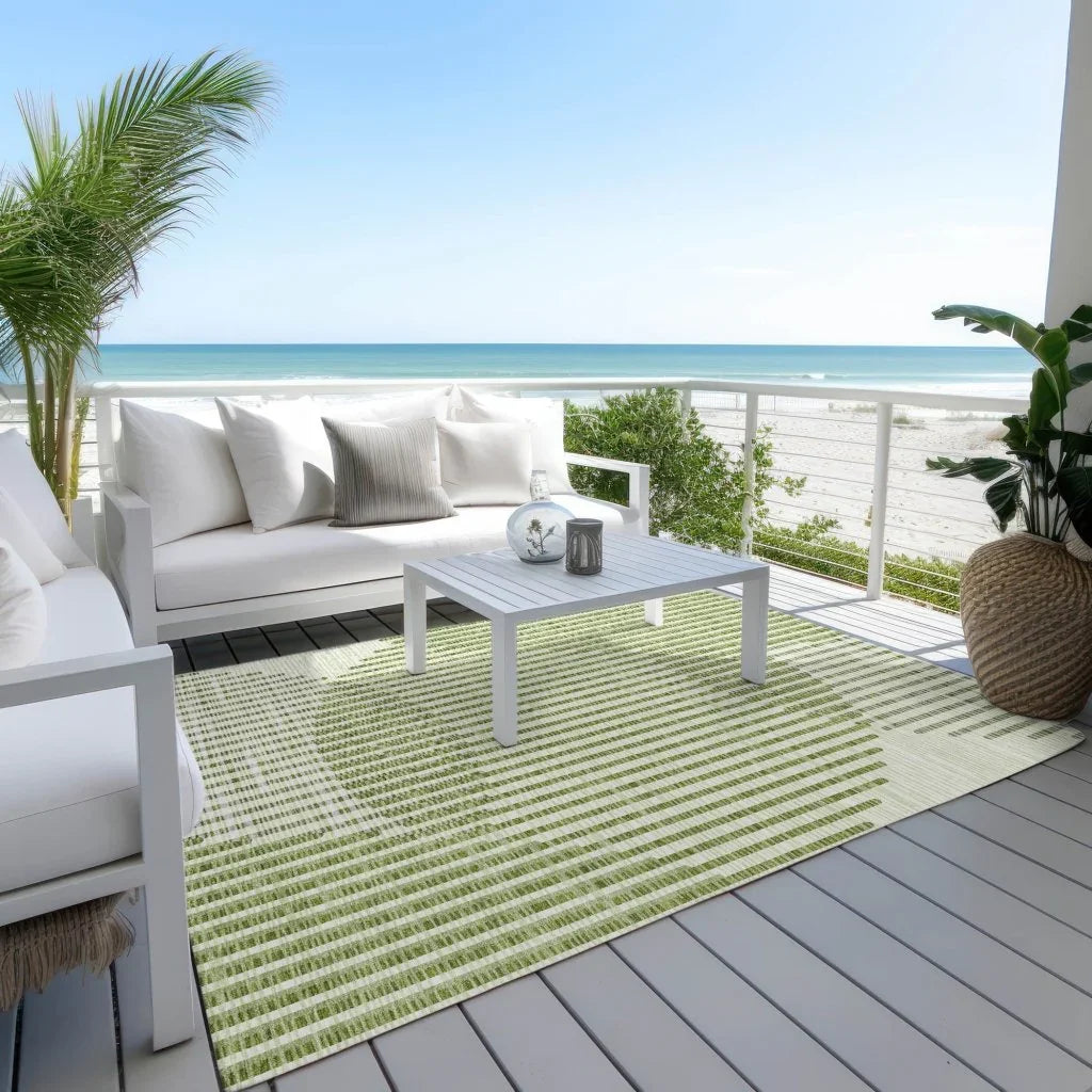 LOOMLAN Rugs Elowen Green Washable Indoor-Outdoor Rug