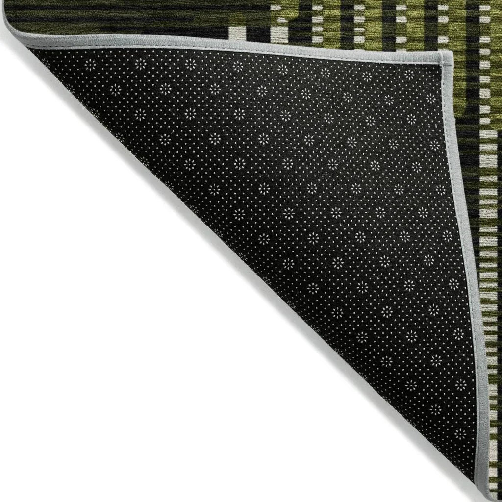 LOOMLAN Rugs Elowen Olive Washable Indoor-Outdoor Rug
