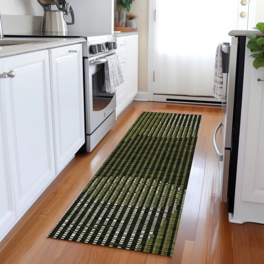 LOOMLAN Rugs Elowen Olive Washable Indoor-Outdoor Rug