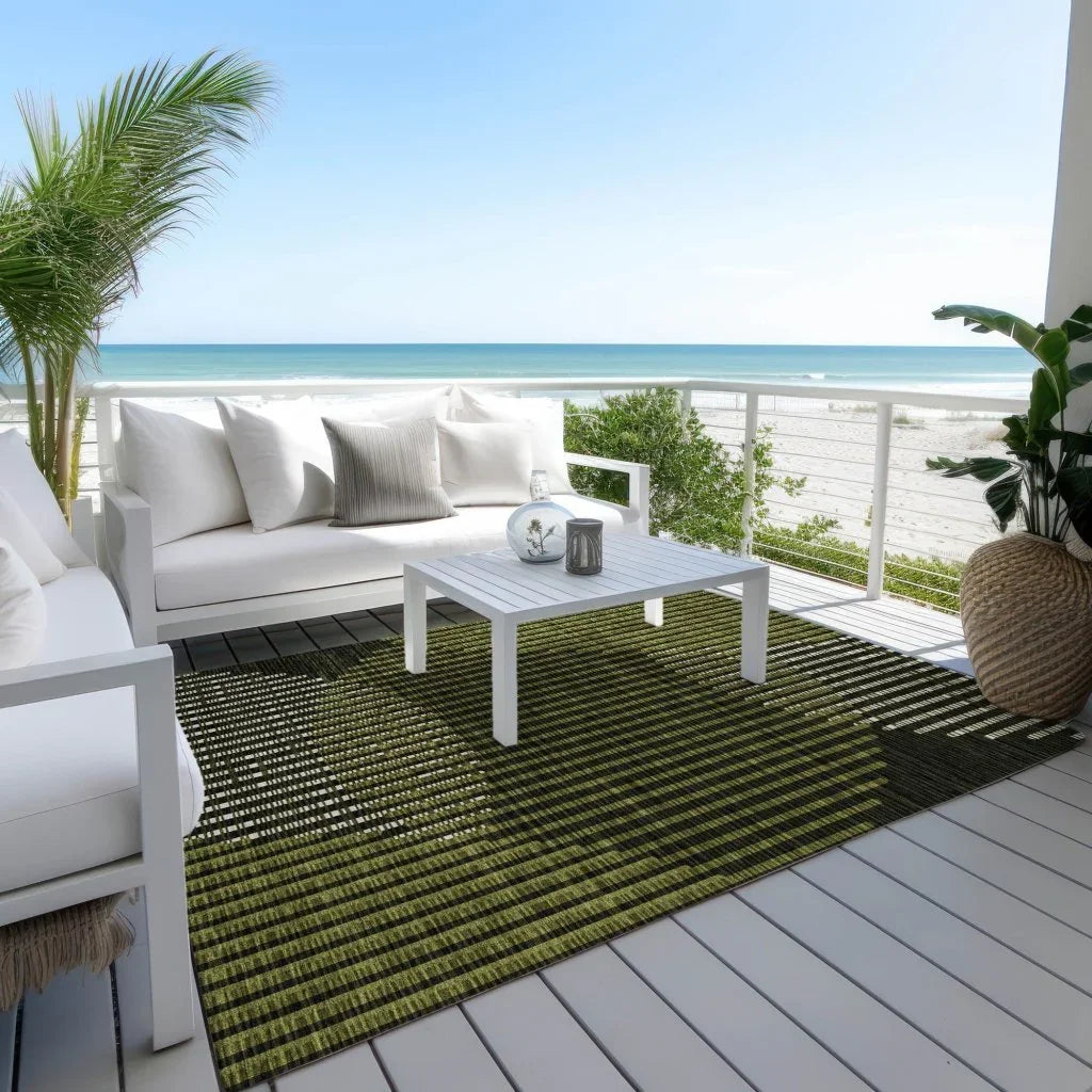 LOOMLAN Rugs Elowen Olive Washable Indoor-Outdoor Rug