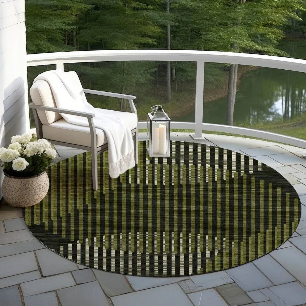 LOOMLAN Rugs Elowen Olive Washable Indoor-Outdoor Rug