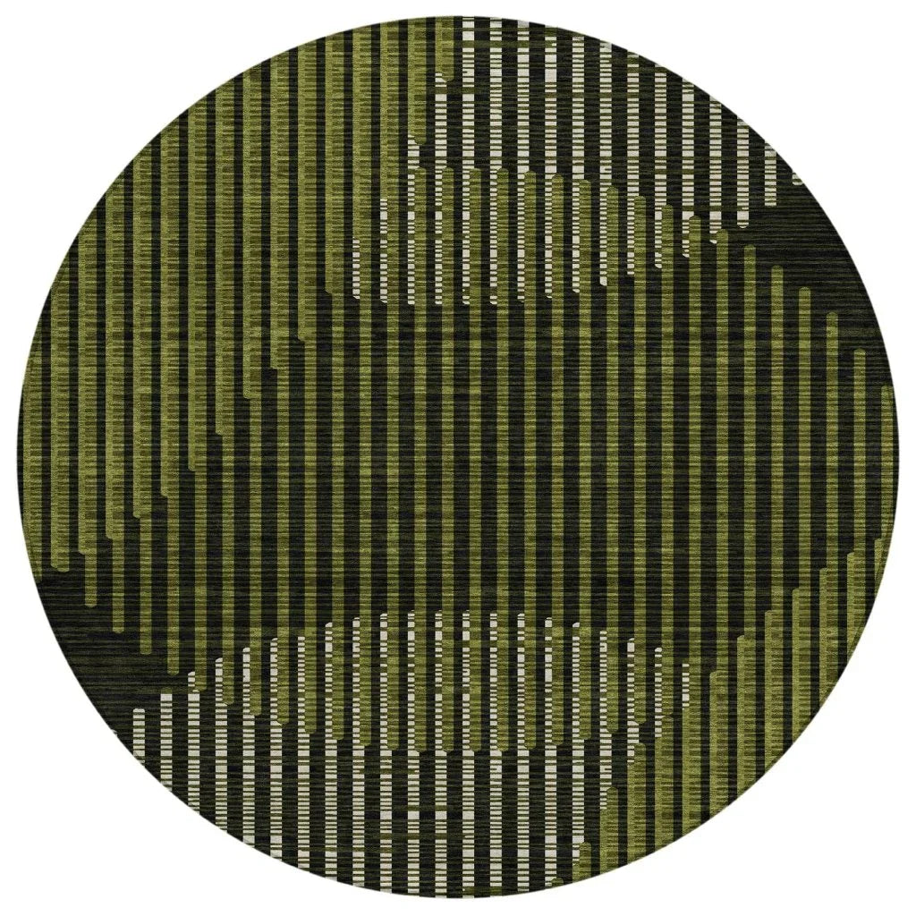 LOOMLAN Rugs Elowen Olive Washable Indoor-Outdoor Rug