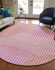 LOOMLAN Rugs Elowen Pink Washable Indoor-Outdoor Rug