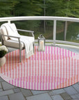 LOOMLAN Rugs Elowen Pink Washable Indoor-Outdoor Rug