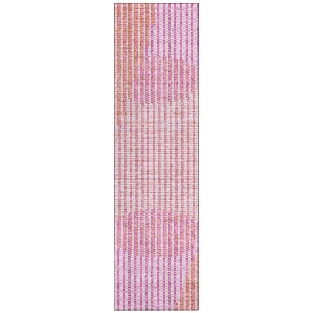 LOOMLAN Rugs Elowen Pink Washable Indoor-Outdoor Rug
