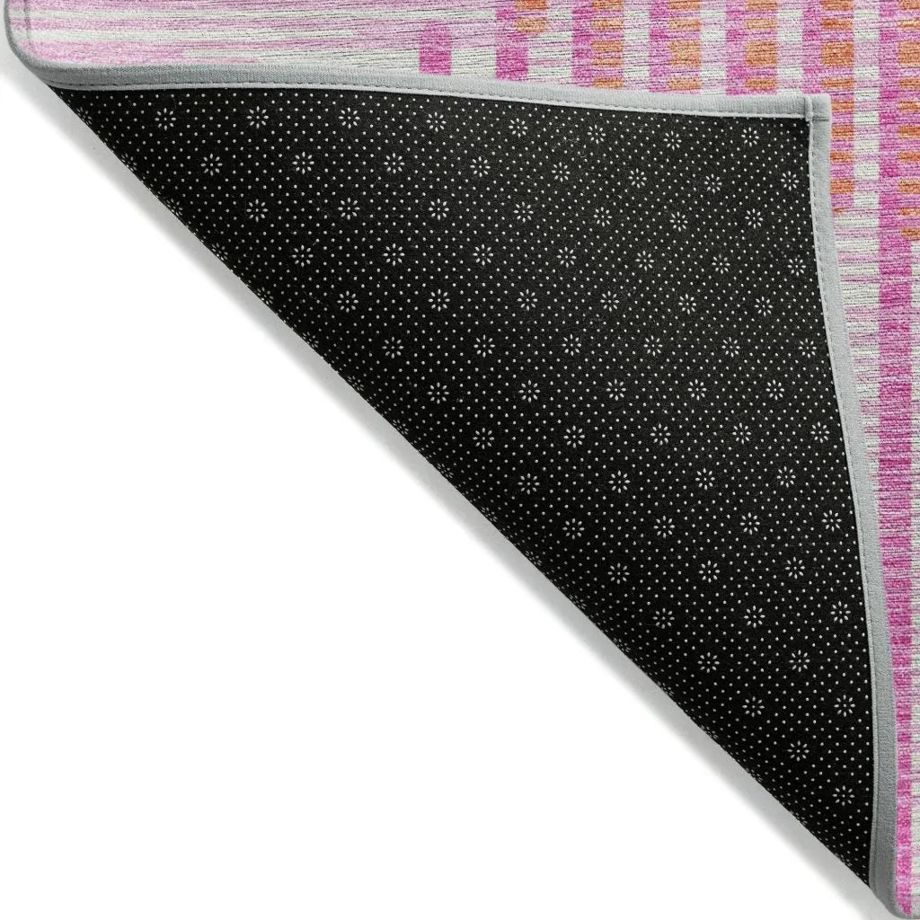 LOOMLAN Rugs Elowen Pink Washable Indoor-Outdoor Rug