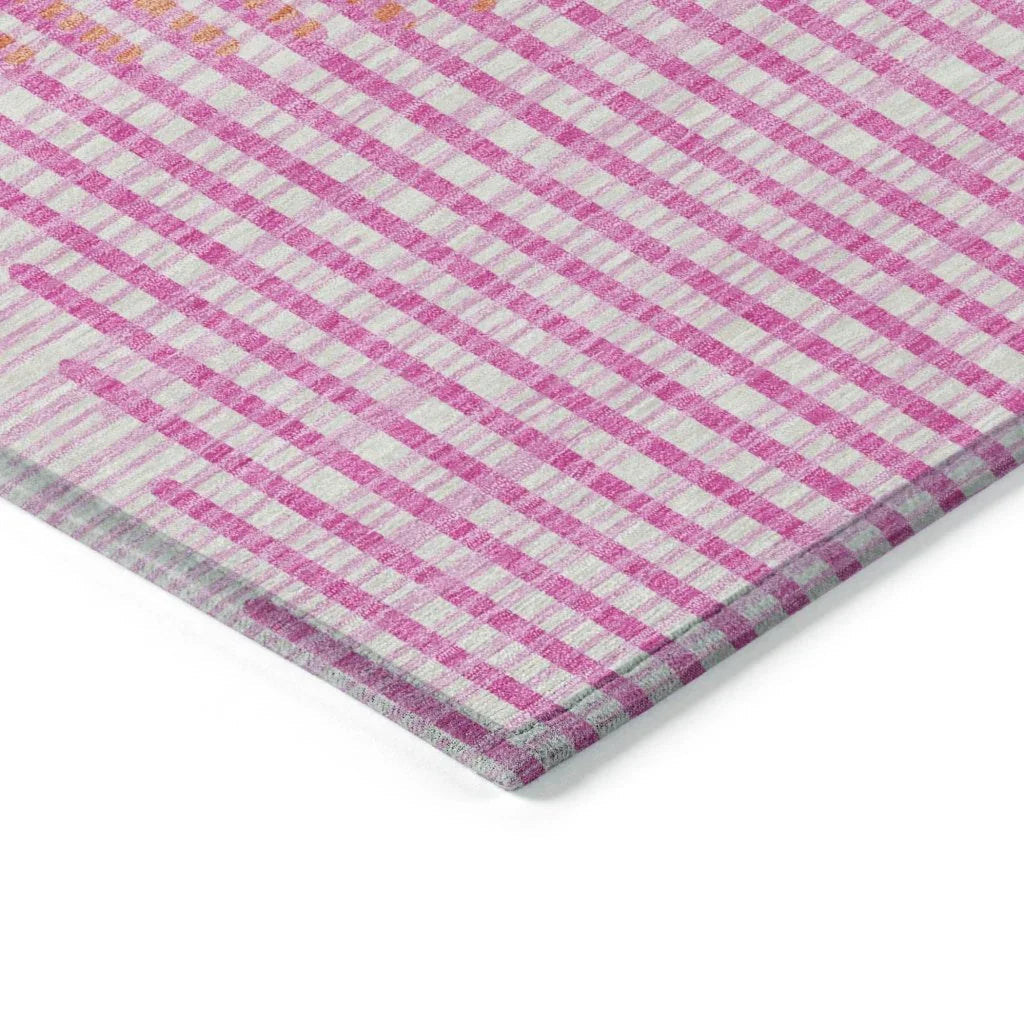 LOOMLAN Rugs Elowen Pink Washable Indoor-Outdoor Rug