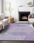 LOOMLAN Rugs Elowen Purple Washable Indoor-Outdoor Rug