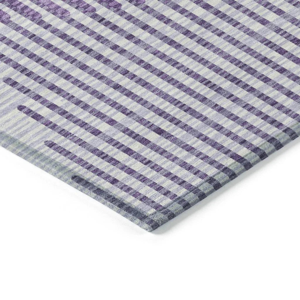 LOOMLAN Rugs Elowen Purple Washable Indoor-Outdoor Rug