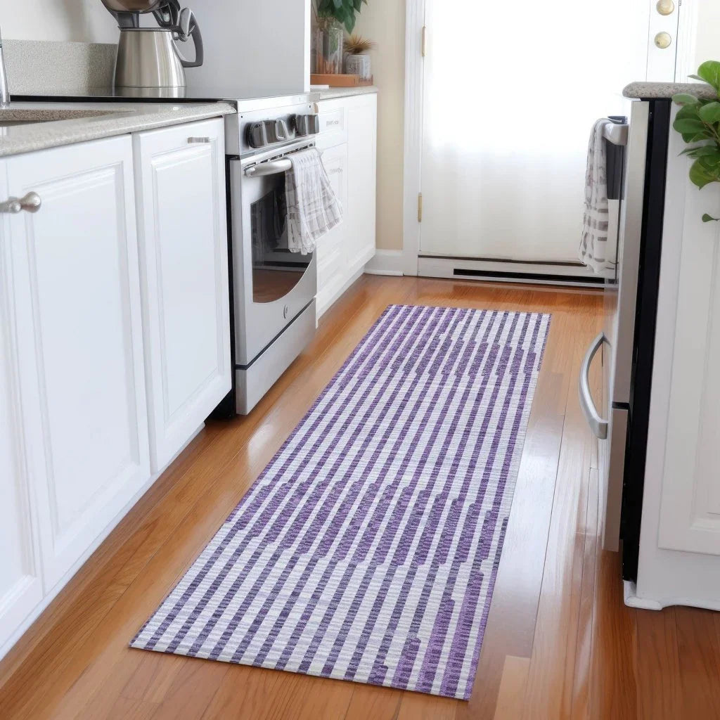 LOOMLAN Rugs Elowen Purple Washable Indoor-Outdoor Rug