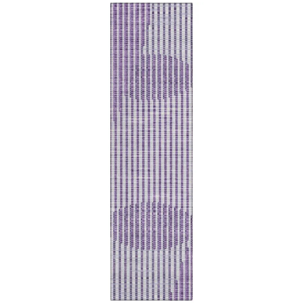 LOOMLAN Rugs Elowen Purple Washable Indoor-Outdoor Rug