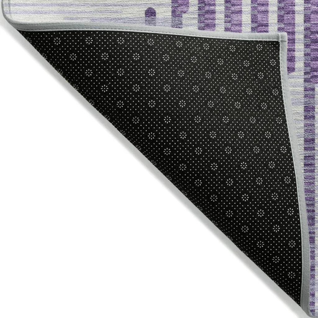 LOOMLAN Rugs Elowen Purple Washable Indoor-Outdoor Rug