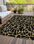 LOOMLAN Rugs Elowira Black Washable Indoor-Outdoor Rug