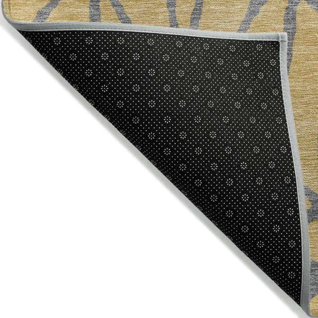 LOOMLAN Rugs Elowira Gold Washable Indoor-Outdoor Rug