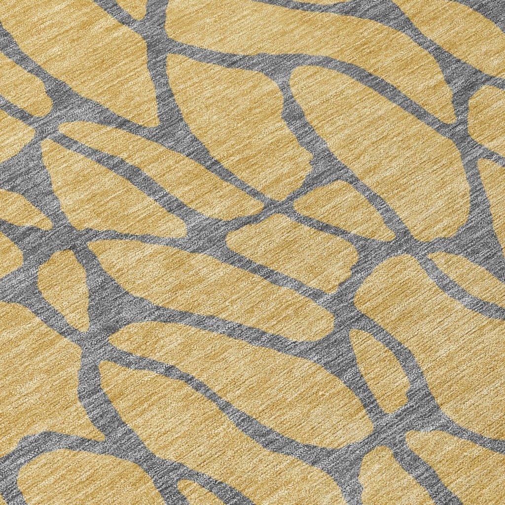 LOOMLAN Rugs Elowira Gold Washable Indoor-Outdoor Rug