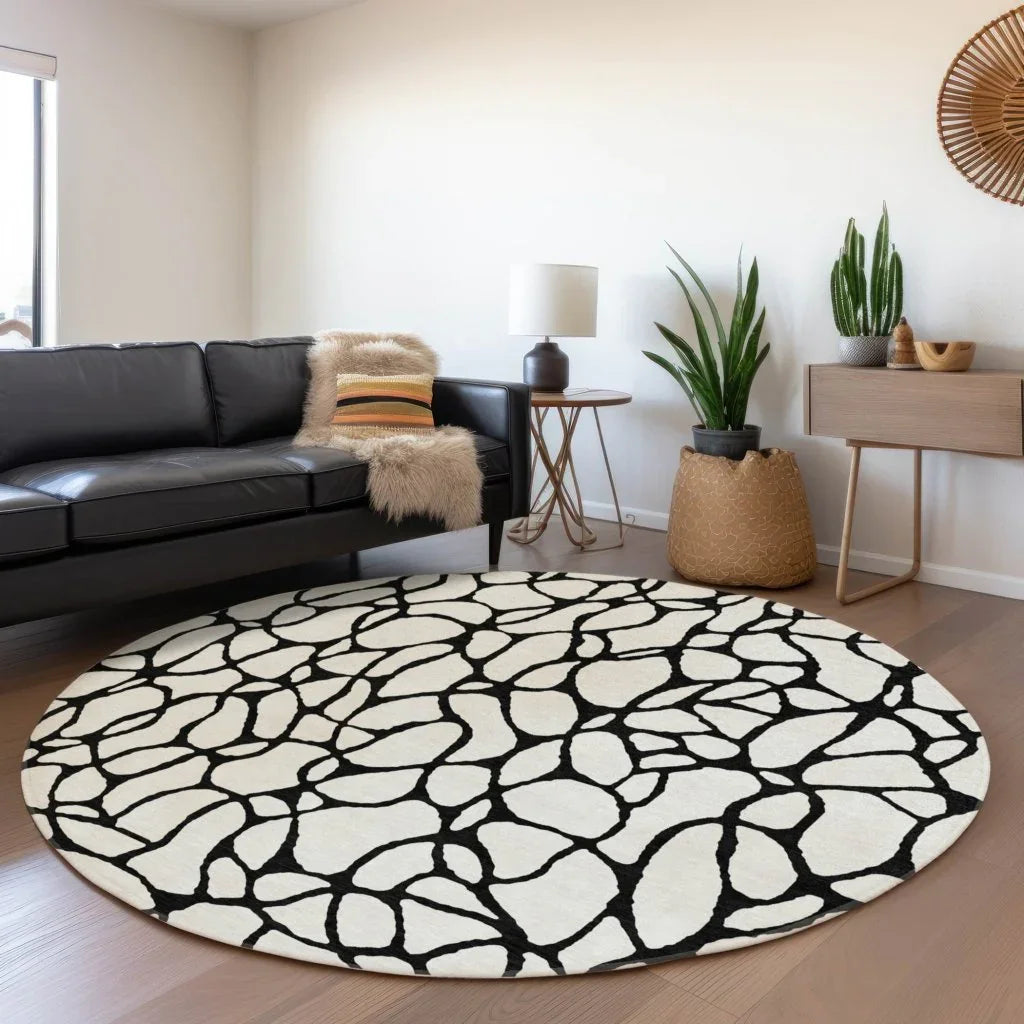 LOOMLAN Rugs Elowira Ivory Washable Indoor-Outdoor Rug