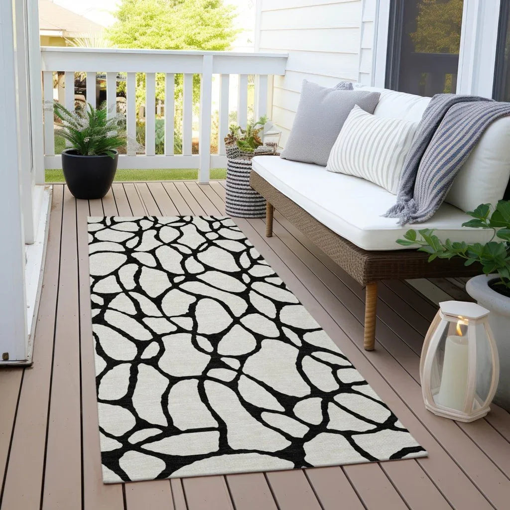 LOOMLAN Rugs Elowira Ivory Washable Indoor-Outdoor Rug