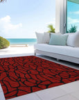 LOOMLAN Rugs Elowira Red Washable Indoor-Outdoor Rug