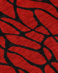 LOOMLAN Rugs Elowira Red Washable Indoor-Outdoor Rug