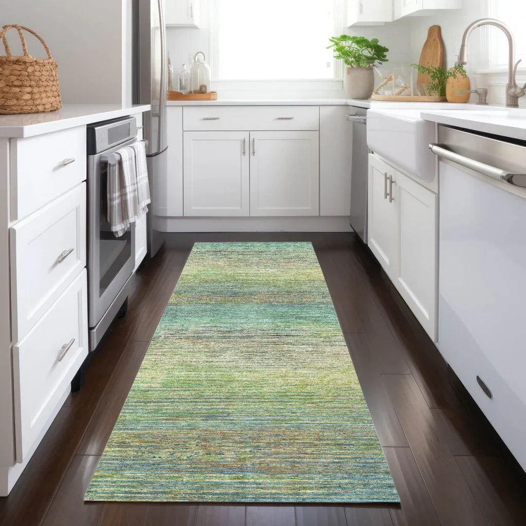 LOOMLAN Rugs Elu Green Washable Indoor-Outdoor Rug