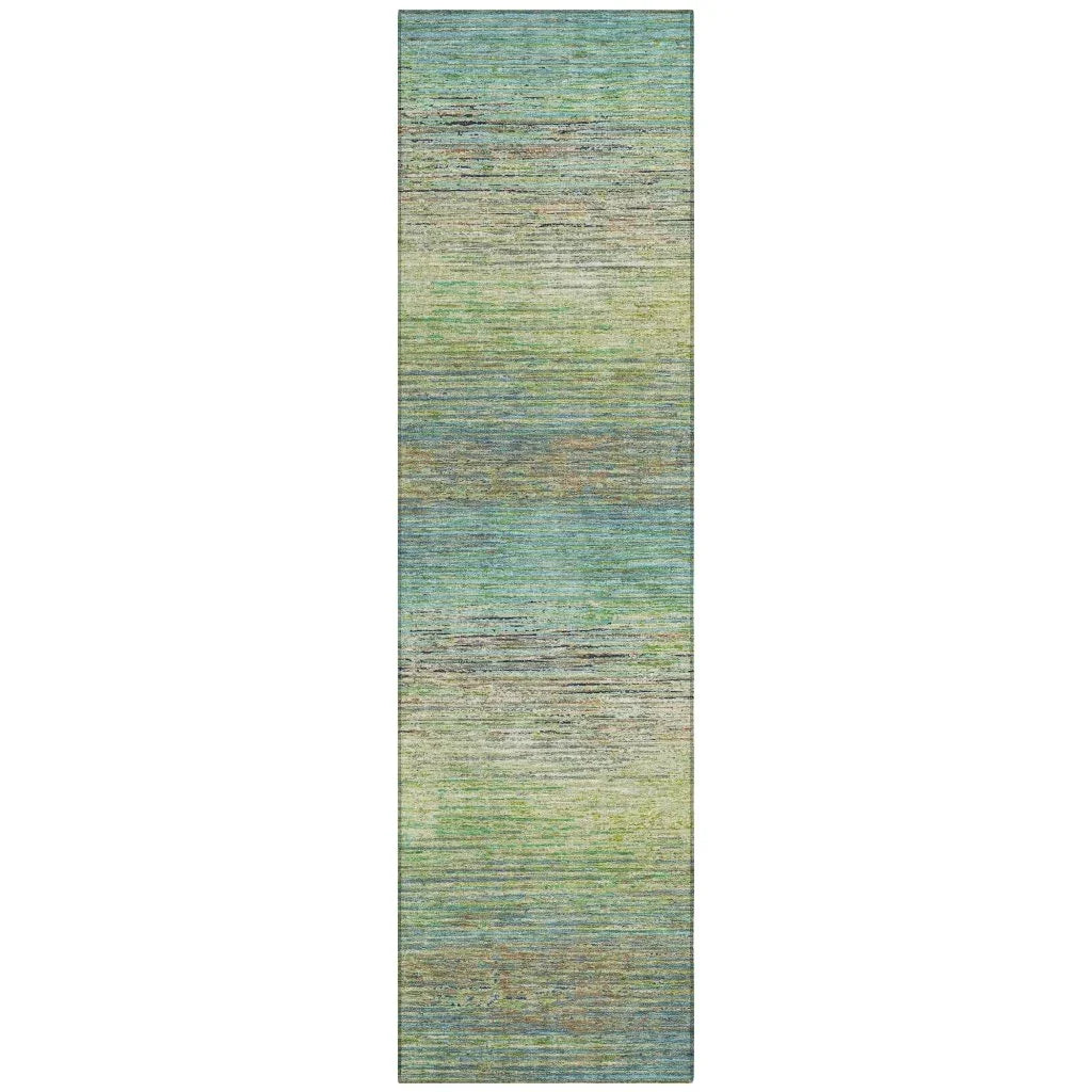 LOOMLAN Rugs Elu Green Washable Indoor-Outdoor Rug