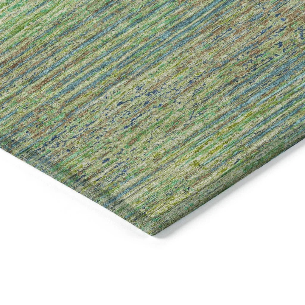 LOOMLAN Rugs Elu Green Washable Indoor-Outdoor Rug