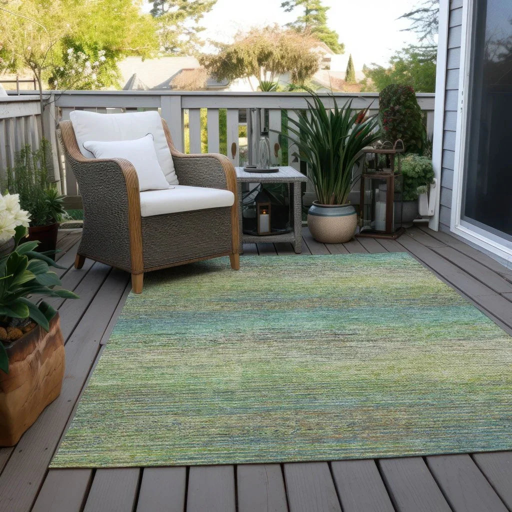 LOOMLAN Rugs Elu Green Washable Indoor-Outdoor Rug