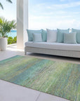 LOOMLAN Rugs Elu Green Washable Indoor-Outdoor Rug
