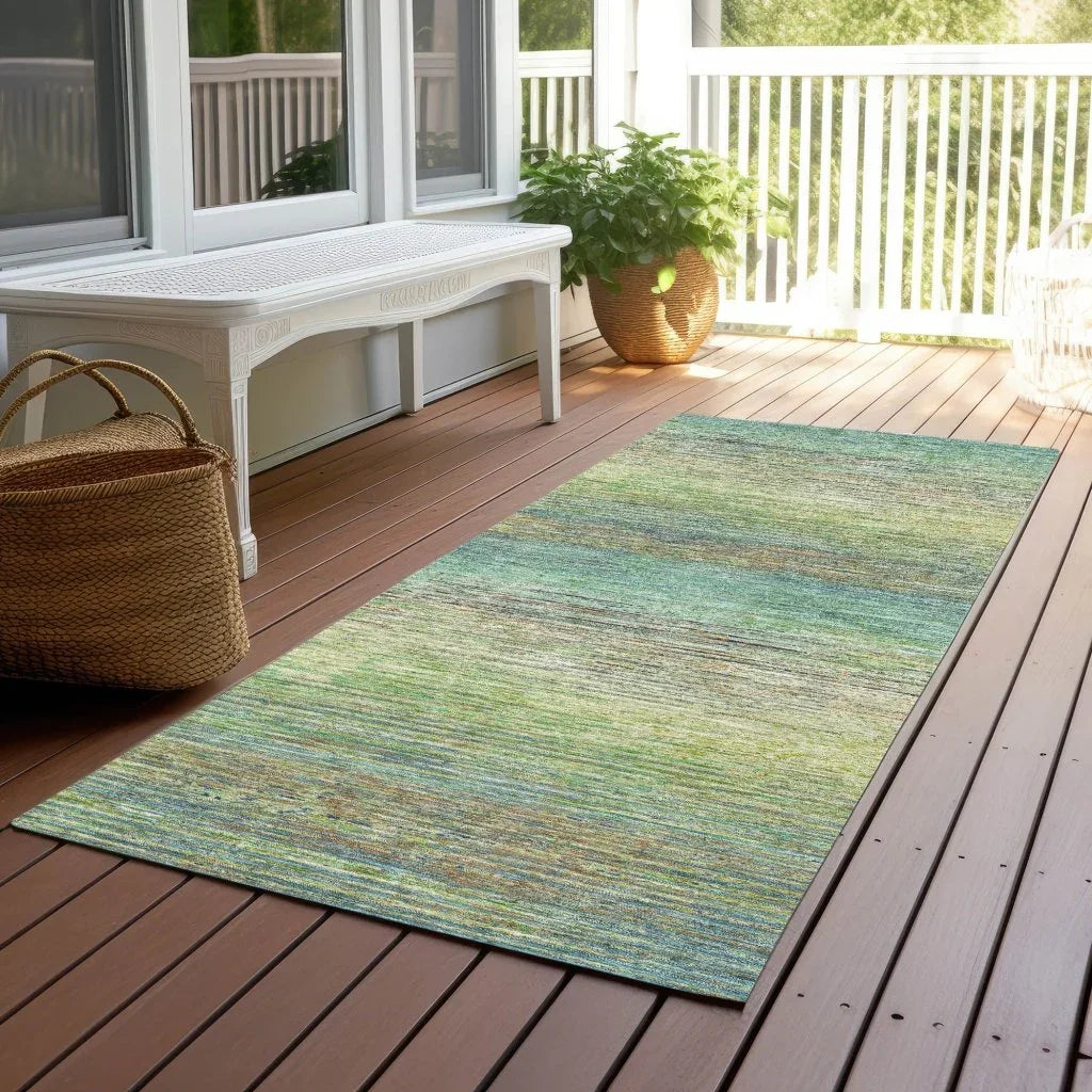 LOOMLAN Rugs Elu Green Washable Indoor-Outdoor Rug