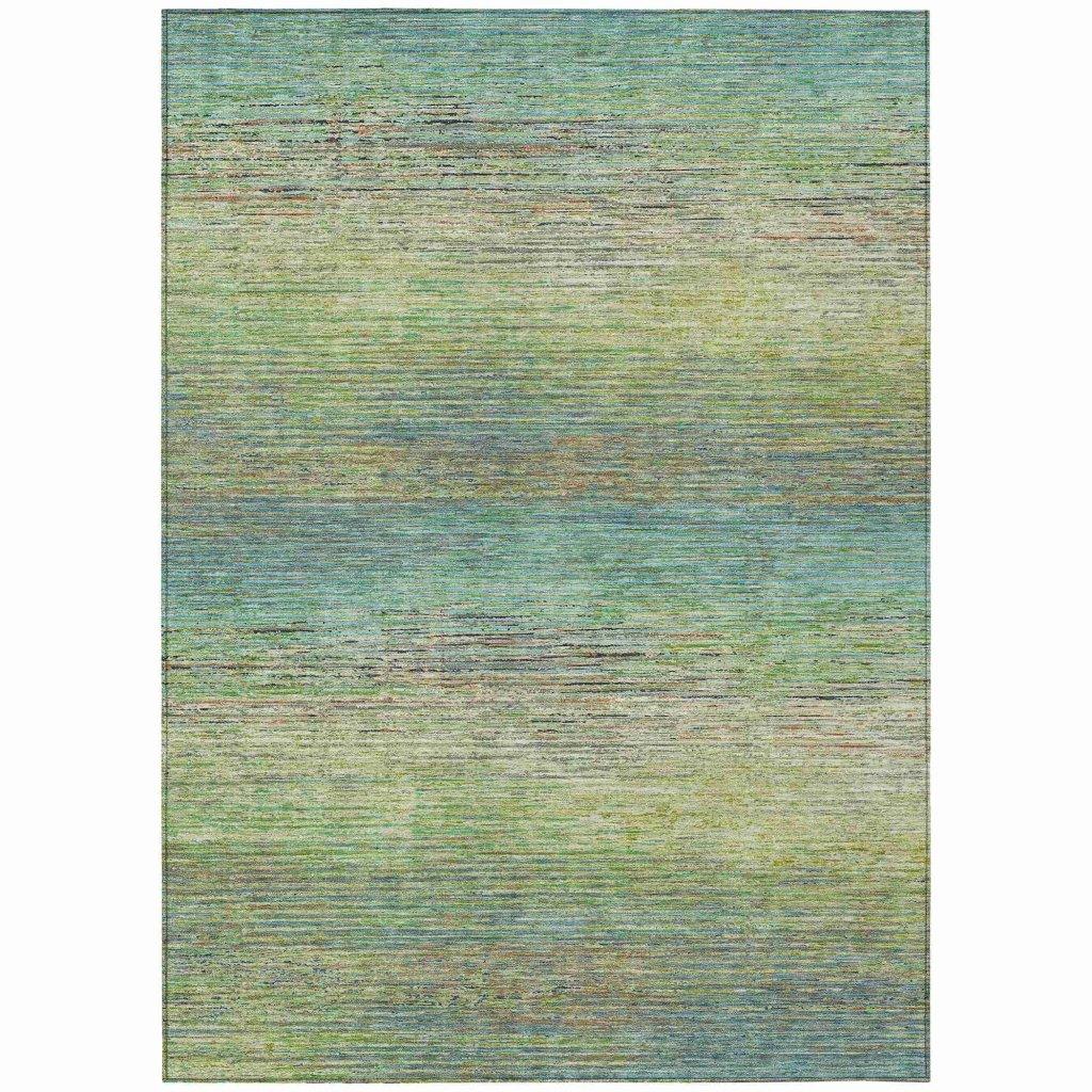 LOOMLAN Rugs Elu Green Washable Indoor-Outdoor Rug